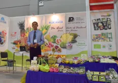Mr Soonthorn Sritawee (managing director) from Blue River Products Limited. The company supplies a variety of tropical fruits and vegetables from Thailand.